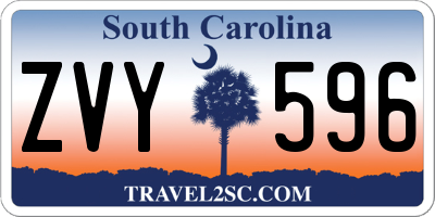 SC license plate ZVY596