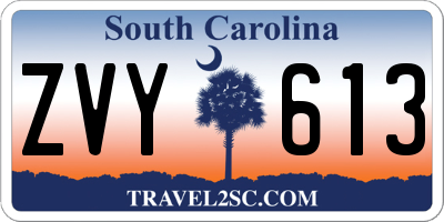 SC license plate ZVY613