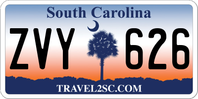 SC license plate ZVY626