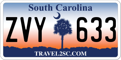 SC license plate ZVY633