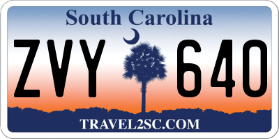 SC license plate ZVY640