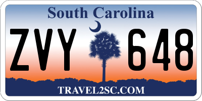 SC license plate ZVY648