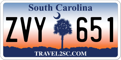 SC license plate ZVY651