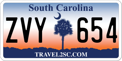 SC license plate ZVY654