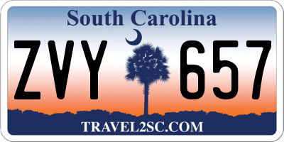 SC license plate ZVY657