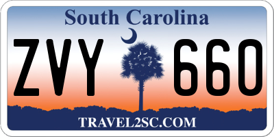 SC license plate ZVY660