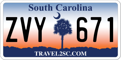 SC license plate ZVY671