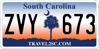 SC license plate ZVY673