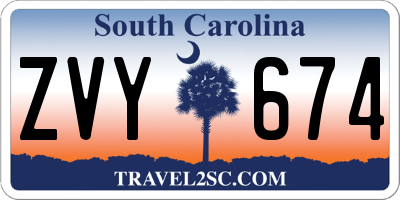 SC license plate ZVY674