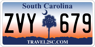 SC license plate ZVY679