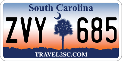 SC license plate ZVY685