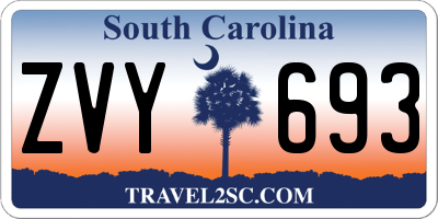 SC license plate ZVY693