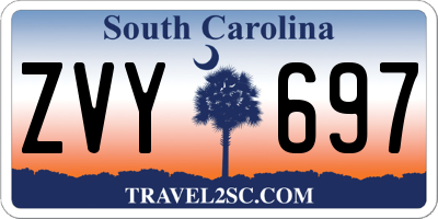 SC license plate ZVY697