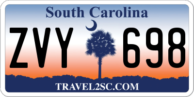SC license plate ZVY698