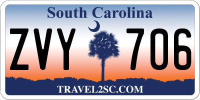 SC license plate ZVY706