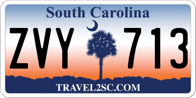 SC license plate ZVY713