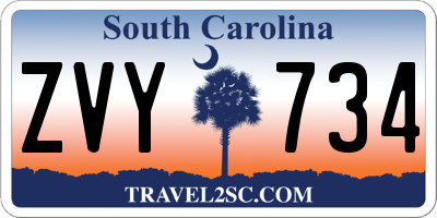 SC license plate ZVY734