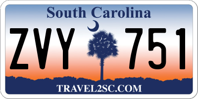 SC license plate ZVY751