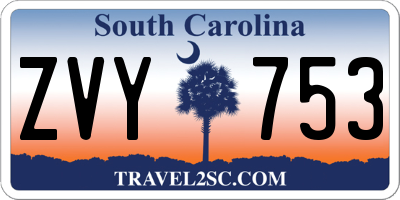SC license plate ZVY753