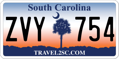 SC license plate ZVY754