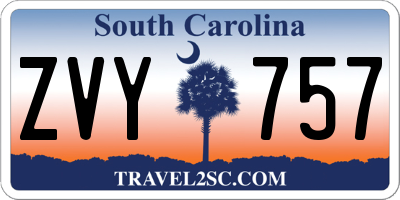 SC license plate ZVY757