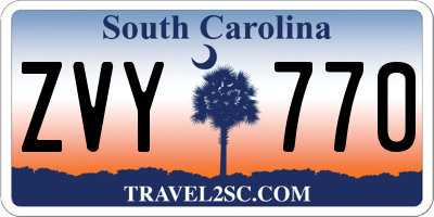SC license plate ZVY770