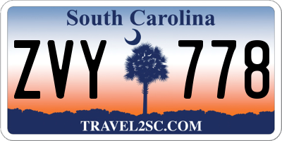 SC license plate ZVY778