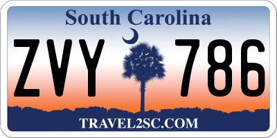 SC license plate ZVY786