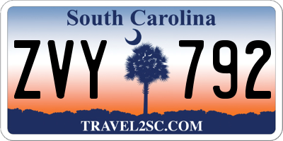 SC license plate ZVY792