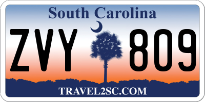 SC license plate ZVY809