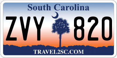 SC license plate ZVY820
