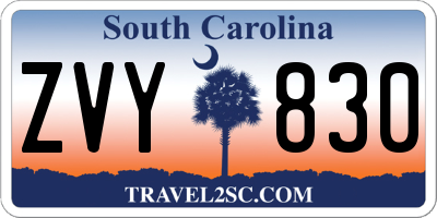 SC license plate ZVY830