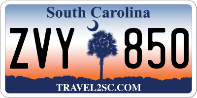 SC license plate ZVY850