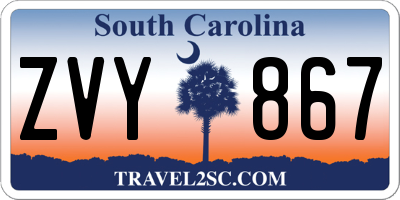 SC license plate ZVY867
