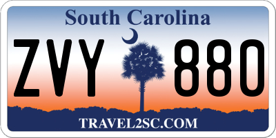 SC license plate ZVY880