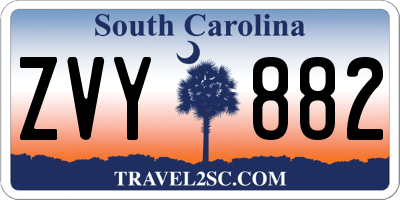 SC license plate ZVY882