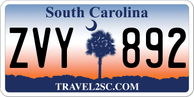 SC license plate ZVY892