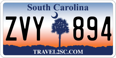 SC license plate ZVY894