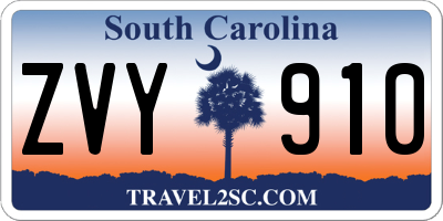 SC license plate ZVY910