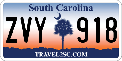 SC license plate ZVY918