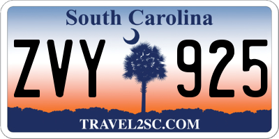 SC license plate ZVY925
