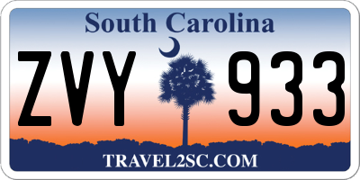 SC license plate ZVY933