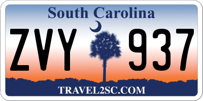 SC license plate ZVY937