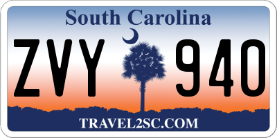 SC license plate ZVY940