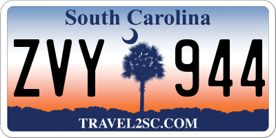 SC license plate ZVY944