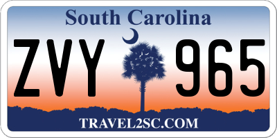 SC license plate ZVY965