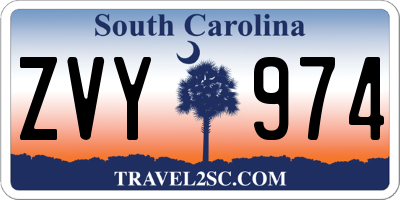 SC license plate ZVY974