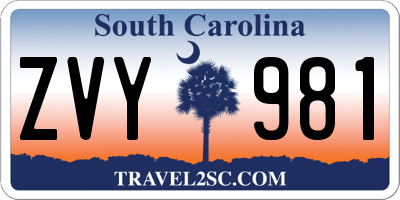 SC license plate ZVY981