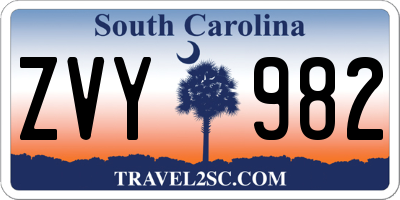 SC license plate ZVY982