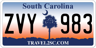 SC license plate ZVY983